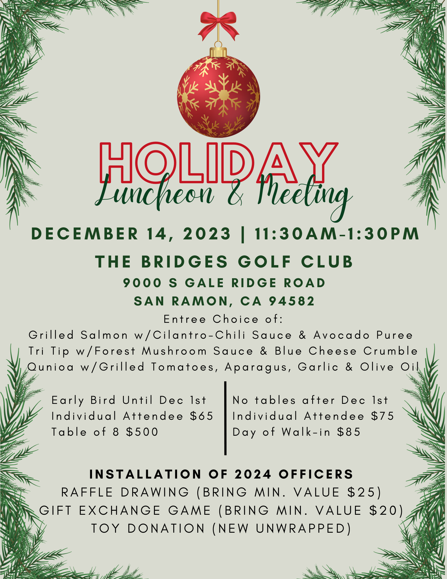 2023 Holiday Luncheon & Installation of Officers Image